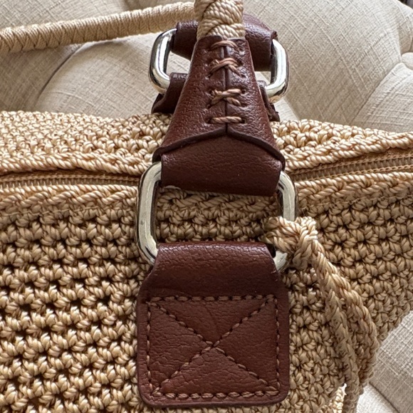 The Sak Beige Straw Tote with Brown Trim - Picture 4 of 16